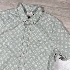 FAHERTY Geometric All‎ Over Print Playa Shirt  Button Up Short Sleeve Stretch M